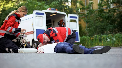 Picture showing a man suffering a catastrophic injury after an accident.